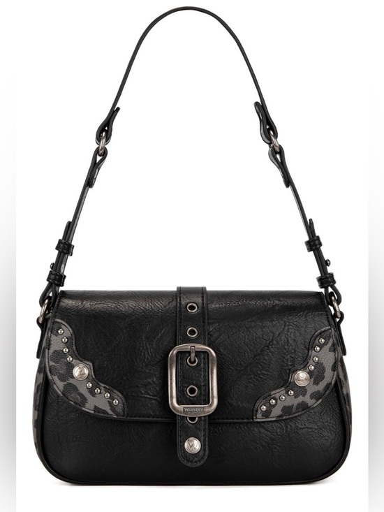 Wrangler Handbags - Wrangler Black/Leopard Shoulder Bag